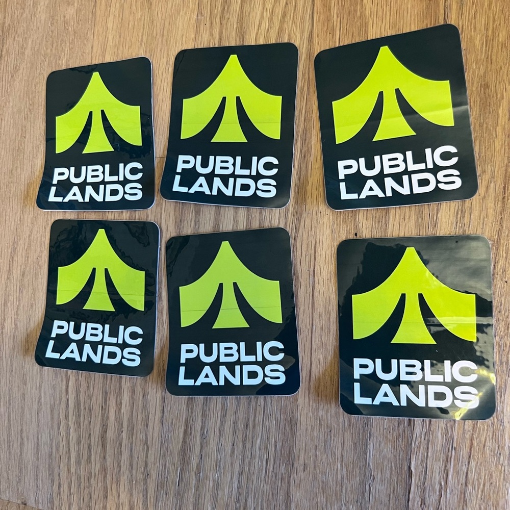 NEW Set Lot of 6 Public Lands Yellow and GREEN Stickers NEW You Get All 6